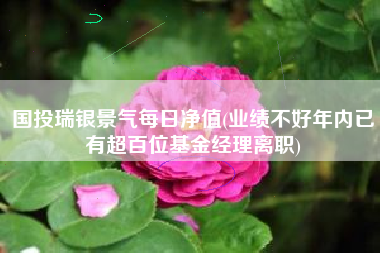 详细阅读:国投瑞银景气每日净值(业绩不好年内已有超百位基金经理离职) 国投瑞银景气每日净值(业绩不好年内已有超百位基金经理离职)