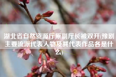 详细阅读:湖北省自然资源厅原副厅长被双开(豫剧主要流派代表人物及其代表作品各是什么) 湖北省自然资源厅原副厅长被双开(豫剧主要流派代表人物及其代表作品各是什么)