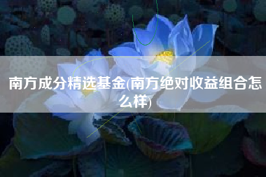 详细阅读:南方成分精选基金(南方绝对收益组合怎么样) 南方成分精选基金(南方绝对收益组合怎么样)