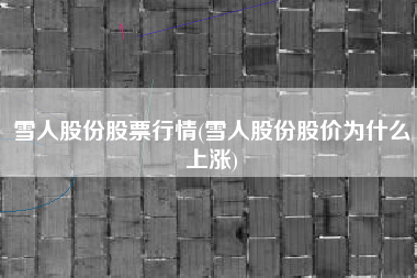 详细阅读:雪人股份股票行情(雪人股份股价为什么上涨) 雪人股份股票行情(雪人股份股价为什么上涨)