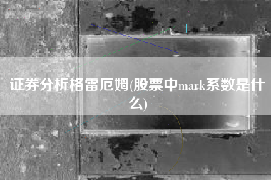 详细阅读:证券分析格雷厄姆(股票中mark系数是什么) 证券分析格雷厄姆(股票中mark系数是什么)