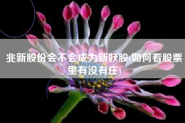 详细阅读:兆新股份会不会成为新妖股(如何看股票里有没有庄) 兆新股份会不会成为新妖股(如何看股票里有没有庄)