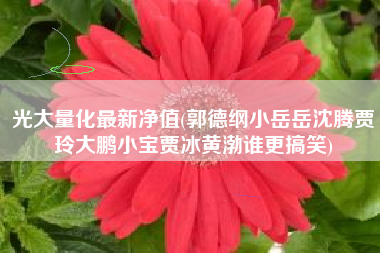 详细阅读:光大量化最新净值(郭德纲小岳岳沈腾贾玲大鹏小宝贾冰黄渤谁更搞笑) 光大量化最新净值(郭德纲小岳岳沈腾贾玲大鹏小宝贾冰黄渤谁更搞笑)