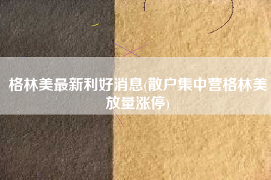 详细阅读:格林美最新利好消息(散户集中营格林美放量涨停) 格林美最新利好消息(散户集中营格林美放量涨停)
