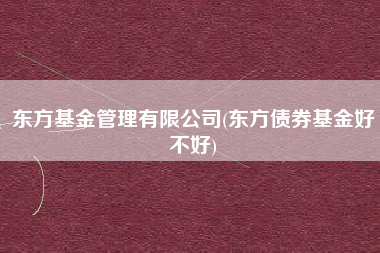 详细阅读:东方基金管理有限公司(东方债券基金好不好) 东方基金管理有限公司(东方债券基金好不好)