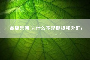 详细阅读:睿康集团(为什么不是期货和外汇) 睿康集团(为什么不是期货和外汇)