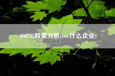 详细阅读:000725股票分析(boe什么企业) 000725股票分析(boe什么企业)
