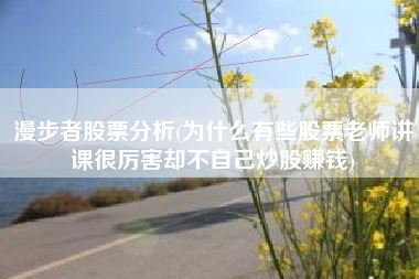 漫步者股票分析(为什么有些股票老师讲课很厉害却不自己炒股赚钱)