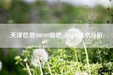 详细阅读:天泽信息300209股吧(300209技术分析) 天泽信息300209股吧(300209技术分析)