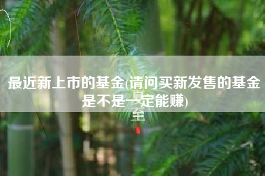 详细阅读:最近新上市的基金(请问买新发售的基金是不是一定能赚) 最近新上市的基金(请问买新发售的基金是不是一定能赚)