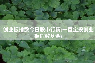 详细阅读:创业板指数今日股市行情(一直定投创业板指数基金) 创业板指数今日股市行情(一直定投创业板指数基金)