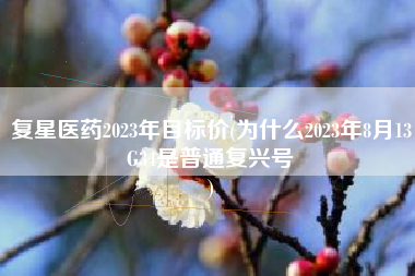 复星医药2023年目标价(为什么2023年8月13G34是普通复兴号
) 复星医药2023年目标价(为什么2023年8月13G34是普通复兴号
)