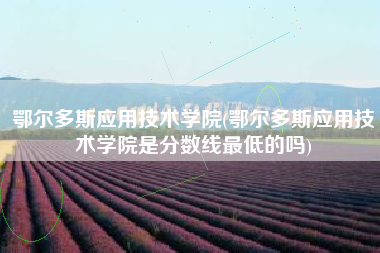 详细阅读:鄂尔多斯应用技术学院(鄂尔多斯应用技术学院是分数线最低的吗) 鄂尔多斯应用技术学院(鄂尔多斯应用技术学院是分数线最低的吗)