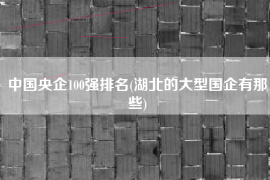 详细阅读:中国央企100强排名(湖北的大型国企有那些) 中国央企100强排名(湖北的大型国企有那些)