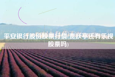 平安银行股份股票行情(贾跃亭还有乐视股票吗)