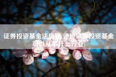 证券投资基金法最新(通过证券投资基金可以从事什么行业)