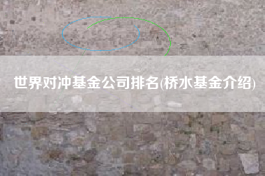 世界对冲基金公司排名(桥水基金介绍)