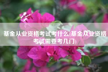 详细阅读:基金从业资格考试考什么(基金从业资格考试需要考几门) 基金从业资格考试考什么(基金从业资格考试需要考几门)