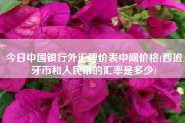 今日中国银行外汇牌价表中间价格(西班牙币和人民币的汇率是多少)