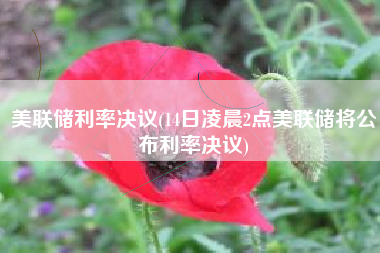 美联储利率决议(14日凌晨2点美联储将公布利率决议)