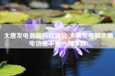 大唐发电最新利好消息(大唐发电和大唐电信是不是一回事啊)