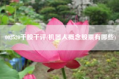 002520千股千评(机器人概念股票有哪些)