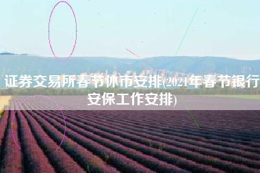 证券交易所春节休市安排(2021年春节银行安保工作安排)