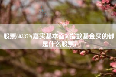 详细阅读:股票603379(嘉实基本面50指数基金买的都是什么股票) 股票603379(嘉实基本面50指数基金买的都是什么股票)
