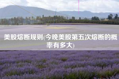 详细阅读:美股熔断规则(今晚美股第五次熔断的概率有多大) 美股熔断规则(今晚美股第五次熔断的概率有多大)