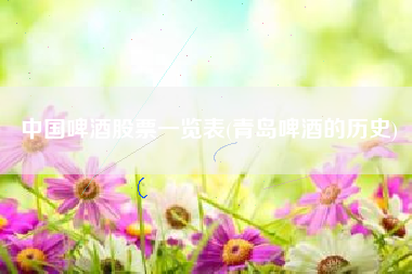 中国啤酒股票一览表(青岛啤酒的历史)