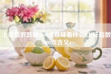 上证指数跌破3000点意味着什么(上证指数3000点含义)