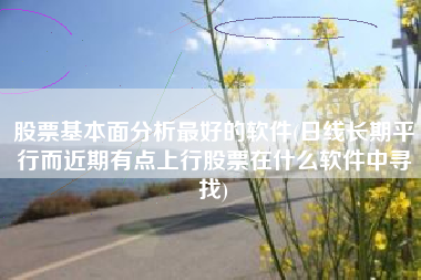 股票基本面分析最好的软件(日线长期平行而近期有点上行股票在什么软件中寻找)