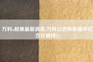 万科a股票最新消息(万科公告称钜盛华已合计减持5)