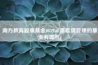 详细阅读:南方教育股票基金003956(萧嘉倩管理的基金有哪些) 南方教育股票基金003956(萧嘉倩管理的基金有哪些)