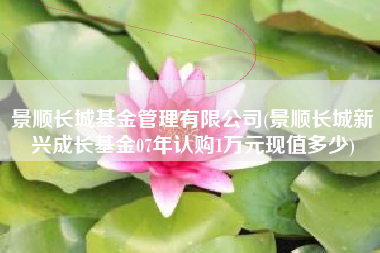 详细阅读:景顺长城基金管理有限公司(景顺长城新兴成长基金07年认购1万元现值多少) 景顺长城基金管理有限公司(景顺长城新兴成长基金07年认购1万元现值多少)