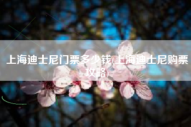 上海迪士尼门票多少钱(上海迪士尼购票攻略)