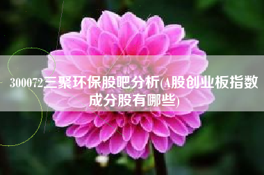 详细阅读:300072三聚环保股吧分析(A股创业板指数成分股有哪些) 300072三聚环保股吧分析(A股创业板指数成分股有哪些)