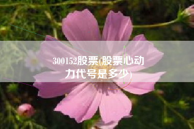 300152股票(股票心动
力代号是多少) 300152股票(股票心动
力代号是多少)