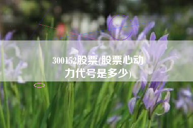 300152股票(股票心动
力代号是多少) 300152股票(股票心动
力代号是多少)