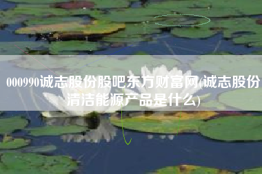 000990诚志股份股吧东方财富网(诚志股份清洁能源产品是什么)