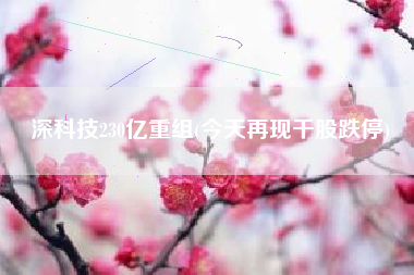 深科技230亿重组(今天再现千股跌停)