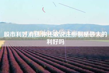股市利好消息,你还敢说注册制是最大的利好吗