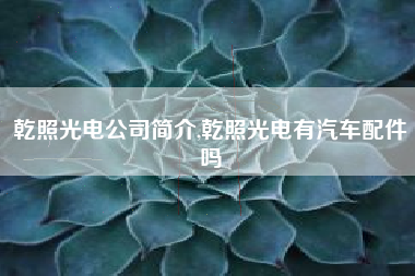 详细阅读:乾照光电公司简介,乾照光电有汽车配件吗 乾照光电公司简介,乾照光电有汽车配件吗