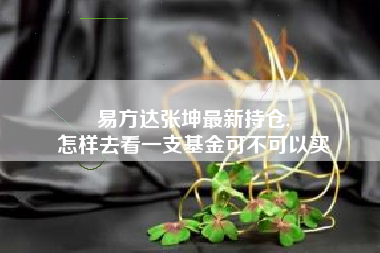 易方达张坤最新持仓,
怎样去看一支基金可不可以买