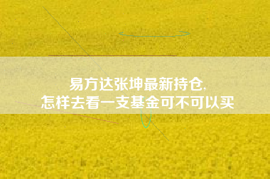 易方达张坤最新持仓,
怎样去看一支基金可不可以买