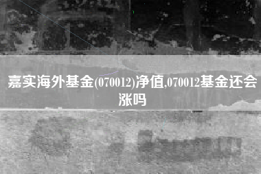 嘉实海外基金(070012)净值,070012基金还会涨吗