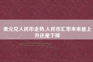 详细阅读:美元兑人民币走势,人民币汇率未来是上升还是下降 美元兑人民币走势,人民币汇率未来是上升还是下降