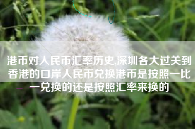 港币对人民币汇率历史,深圳各大过关到香港的口岸人民币兑换港币是按照一比一兑换的还是按照汇率来换的