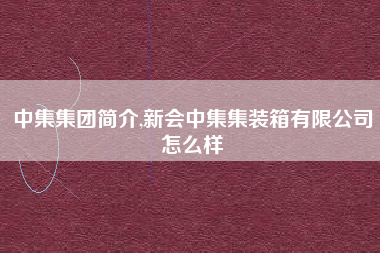 中集集团简介,新会中集集装箱有限公司怎么样