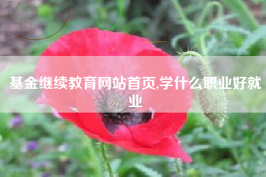 基金继续教育网站首页,学什么职业好就业